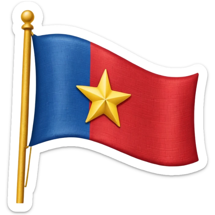 Make an emoji of a flag that is red blue red it’s a  yellow star in the middle no stick  sticker