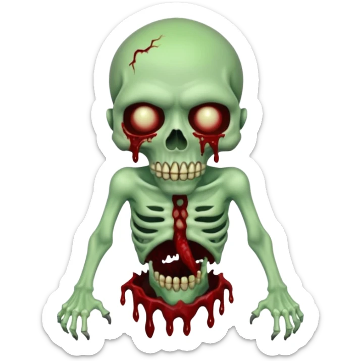 Rotting corpse zombie demons, full body, in the style of your bleeding skull art, full body sticker