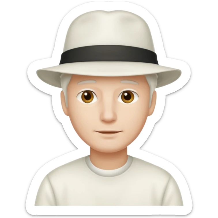 adulto con sombrero blanco, hombre que el sombrero no tenga cinta a su alrededor sticker