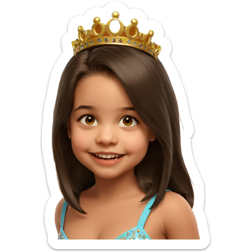 smiling girl in tiara sticker