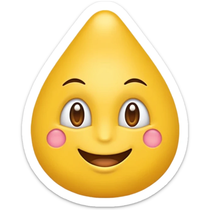 Maracujá estilizado, amarelo vibrante, carinha fofa e expressiva, traços simples em estilo emoji, fundo transparente. sticker