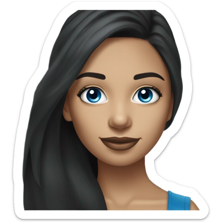 "Black" jeep compass car driven by sexy blue eyed brunette girl with black straight hair sticker