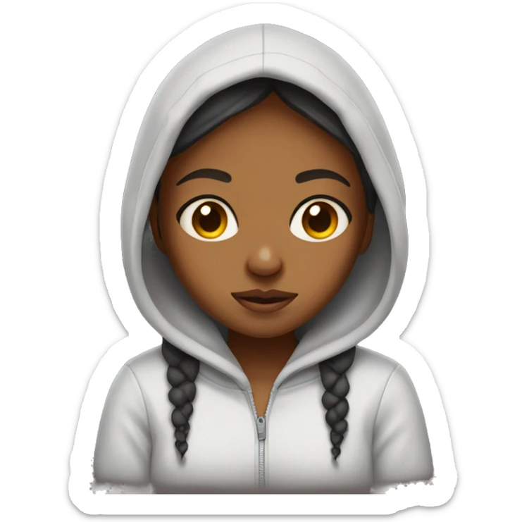 Brown Girl wearing hoodie with tears in eyes sticker