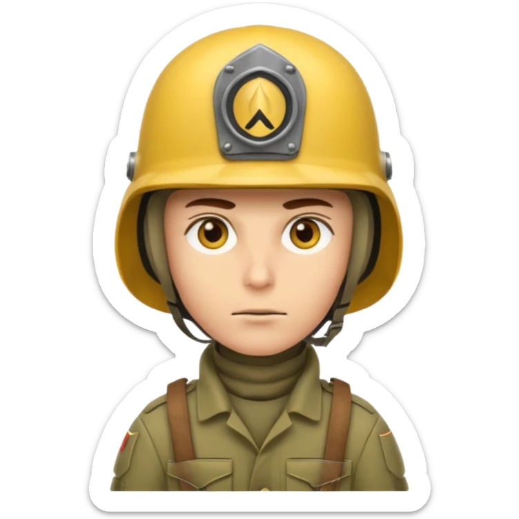Soldier just face no body generic yellow skin with a gunner helmet that has NO FUCKING ISIGNIA ON THE HELMET sticker