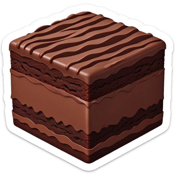 Square chocolate cake with topped with ridges of chocolate bumpy cake sticker