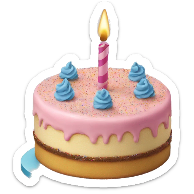 Birthday cake sticker