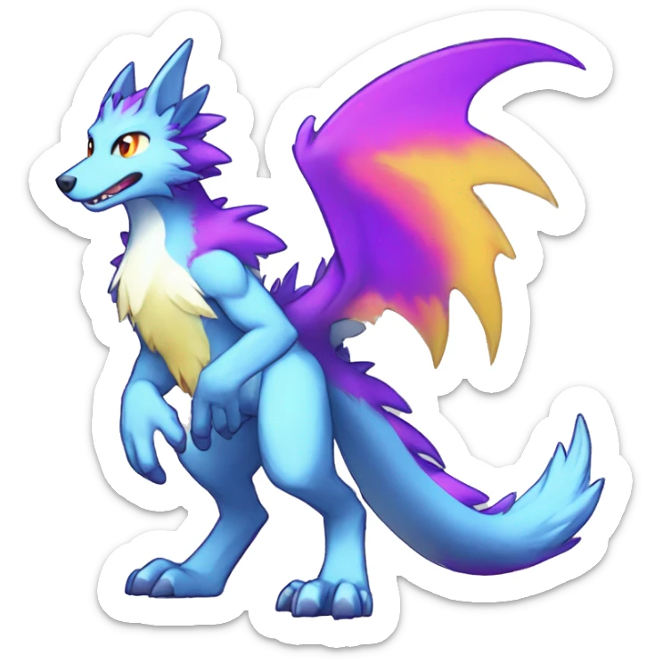  Colorful Shiny Kawaii Sergal FurSona Fakemon Full Body sticker