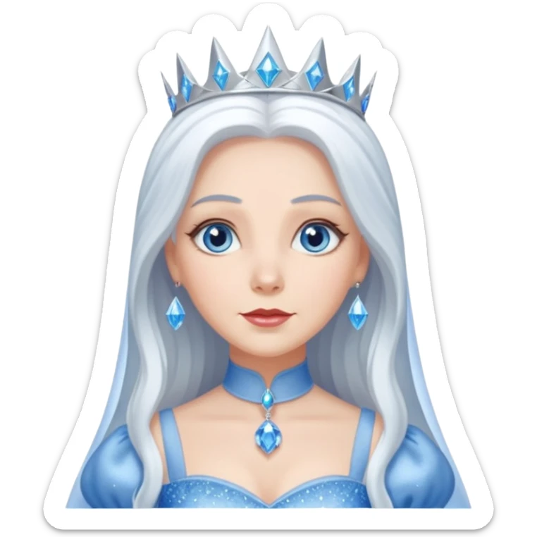 Good Witch of the North from the Wizard of Oz with long white hair, blue eyes, white outfit sticker