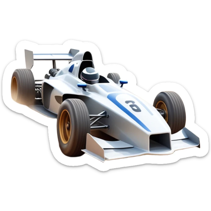 A high-speed racing car or motorcycle zooming down a track, leaving a trail of dust and excitement. The scene conveys energy and adrenaline, with blurred motion showing the speed and precision of motorsport, set against a dynamic racing track backdrop. sticker