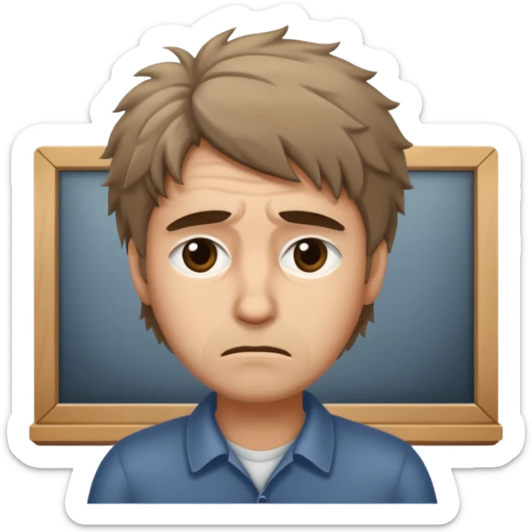 a shop owner who is not satisfied with local sales and is sad and tired of getting no response sticker