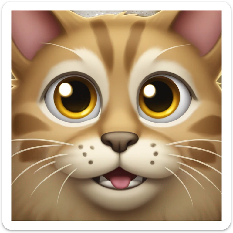 	A scared, wide-eyed cat with bristled fur, as if frightened, resembling the “scared face” emoji. sticker