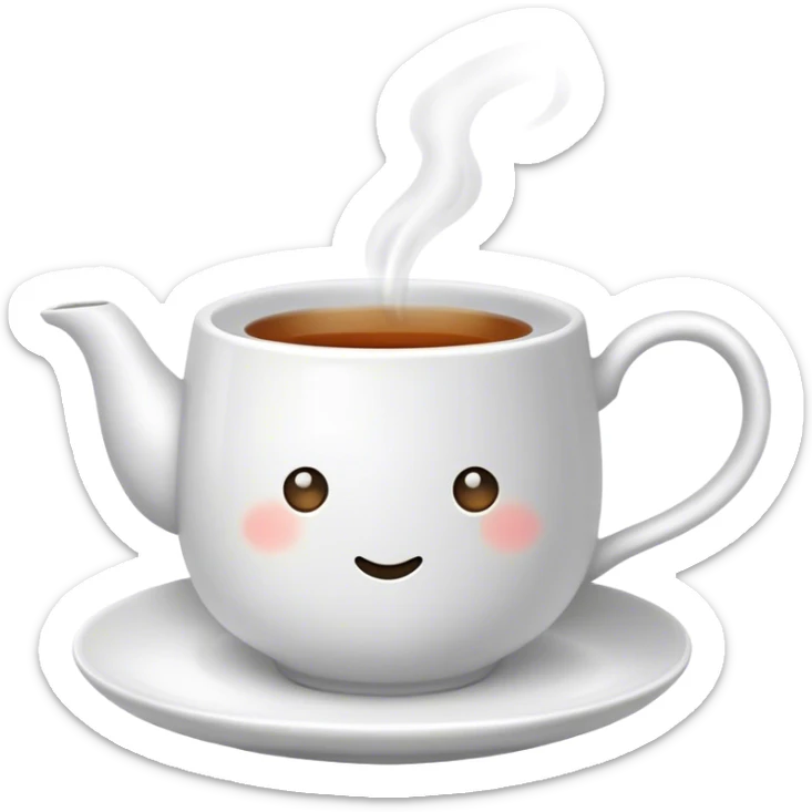 white cup of tea sticker
