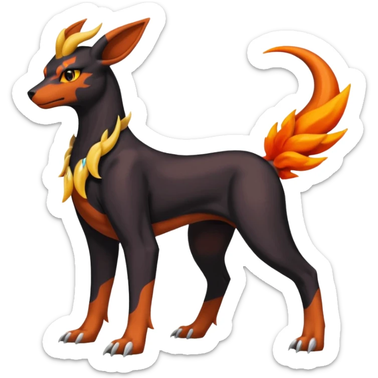 
Canine-Houndoom-Amaura-Salandit-Noibat-Flareon-Fakémon-fusion (full body) sticker