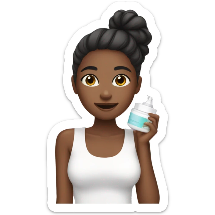 girl doing skincare sticker