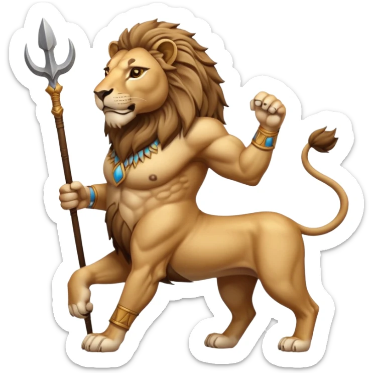 An emoji of a majestic lion from ancient Assyrian art, shown in a hunting scene. sticker