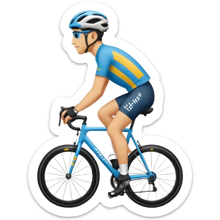 crea la imagen de un ciclista con el nombre TEZH y que sea de perfil sticker