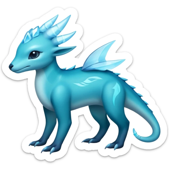 Shiny Dark Edgy  Aurorus-Inteleon-Amaura-Fakémon-hybrid-creature (full body)  sticker