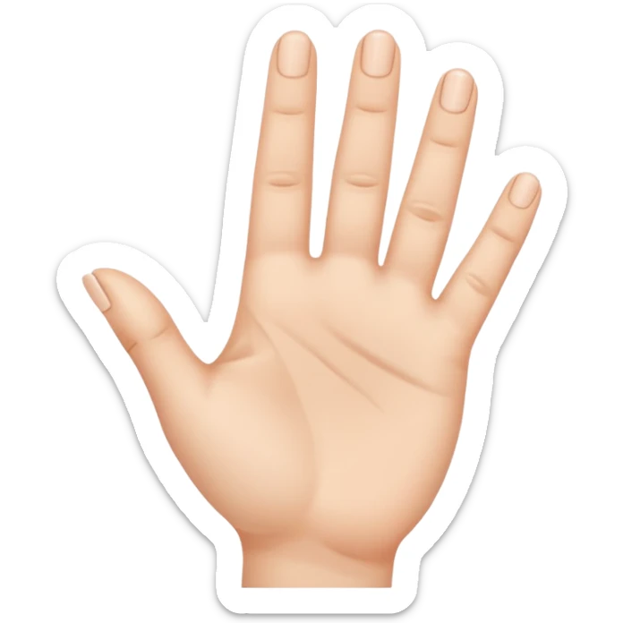 Little finger up and all the others are down with the thumb holding them. sticker