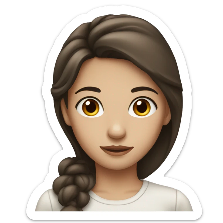 Girl with dark brown eye and brown hair  sticker