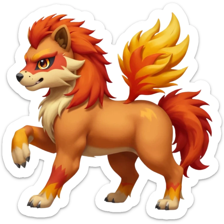 Growlithe-Aracanine-Ponyta-Entei-fusion (full body) sticker