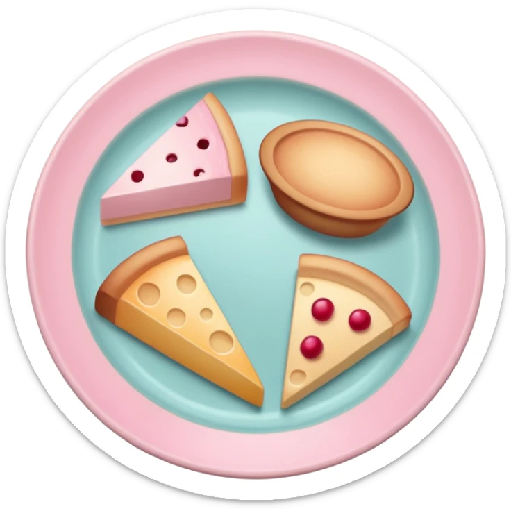 Make some plates of food, light pink tones, but you can use other colors sticker