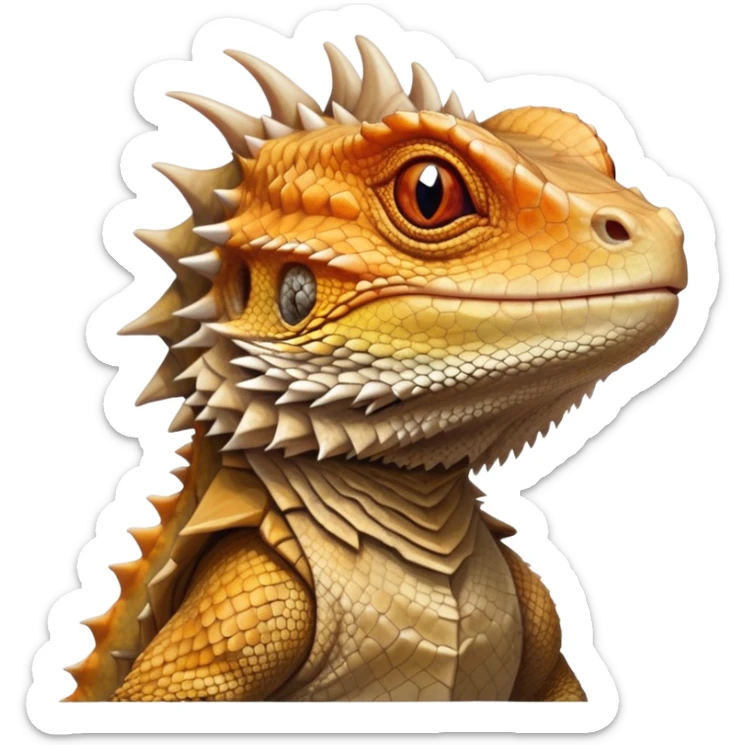 cinematic-noble-bearded-dragon-portrait-emoji,-poised-and-regal,-with-a-robust,-angular-build-and-a-textured,-scaled-hide-in-earthy-olive-and-sandy-tones,-a-prominent-spiky-'beard'-beneath-its-chin-and-a-keen,-alert-gaze,-simplified sticker