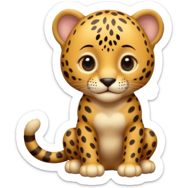 A high-resolution photo-realistic digital illustration of a baby jaguar, chest upward A high-resolution, photo-realistic digital illustration of a majestic jaguar sticker
