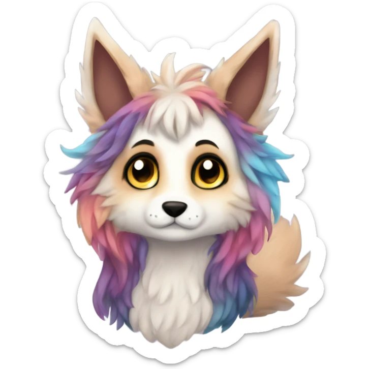 Colorful Fionbri Furry by Falvie-Griffsnuff-Kamirah-LiLaiRa sticker