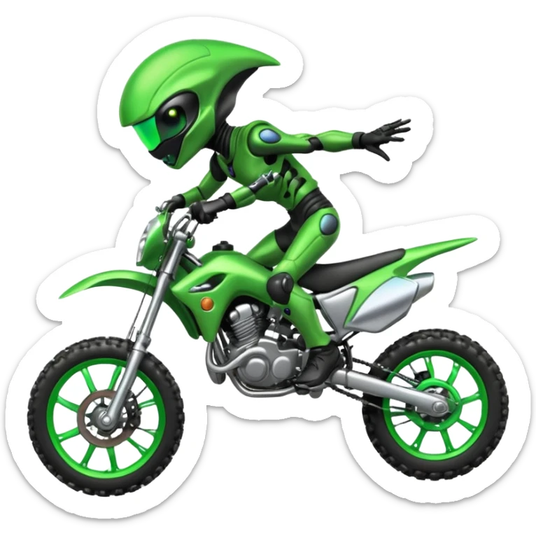 Un ovnie sur jne moto cross qui cabre sticker