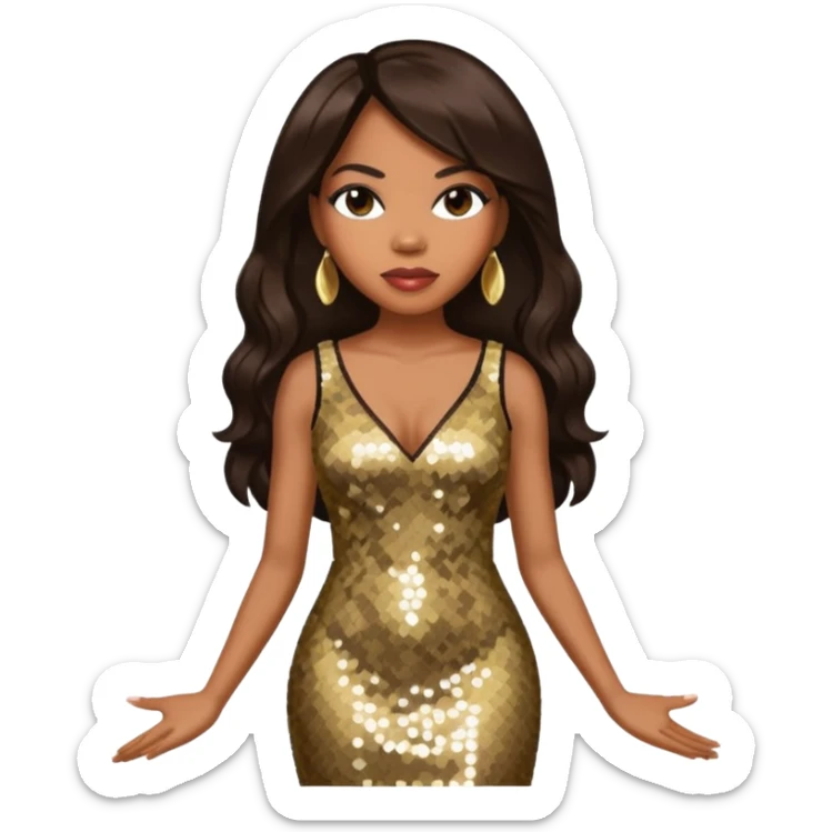 Tenitra Michelle Williams, R&B Singer from Destiny's Child with long dark brown hair, medium dark skin sticker