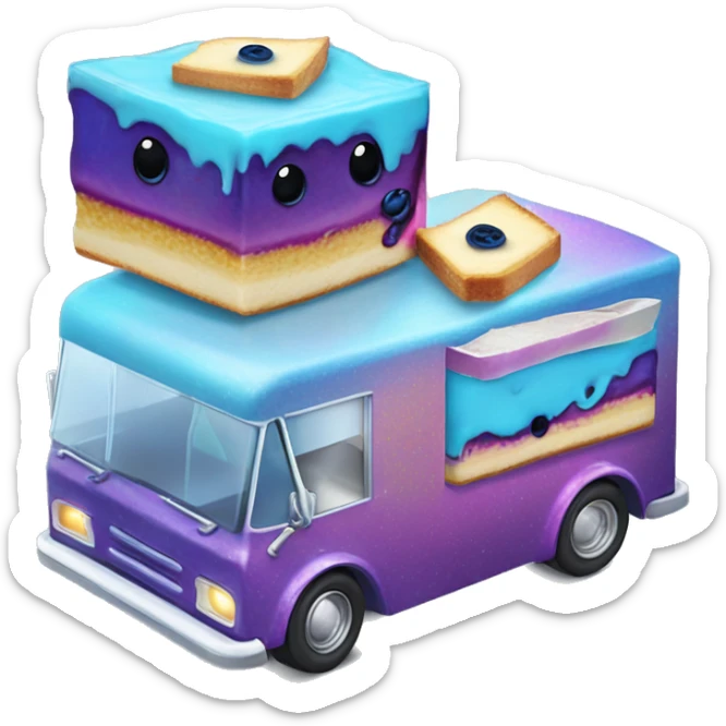 Blueberry Cheesecake holographic hot wheel food truck sticker