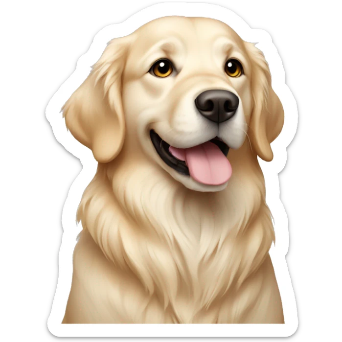 Cream golden retriever  sticker