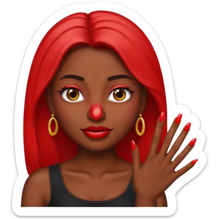 Baddie emoji with nails
 sticker