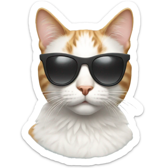Cat with sunglasses sticker