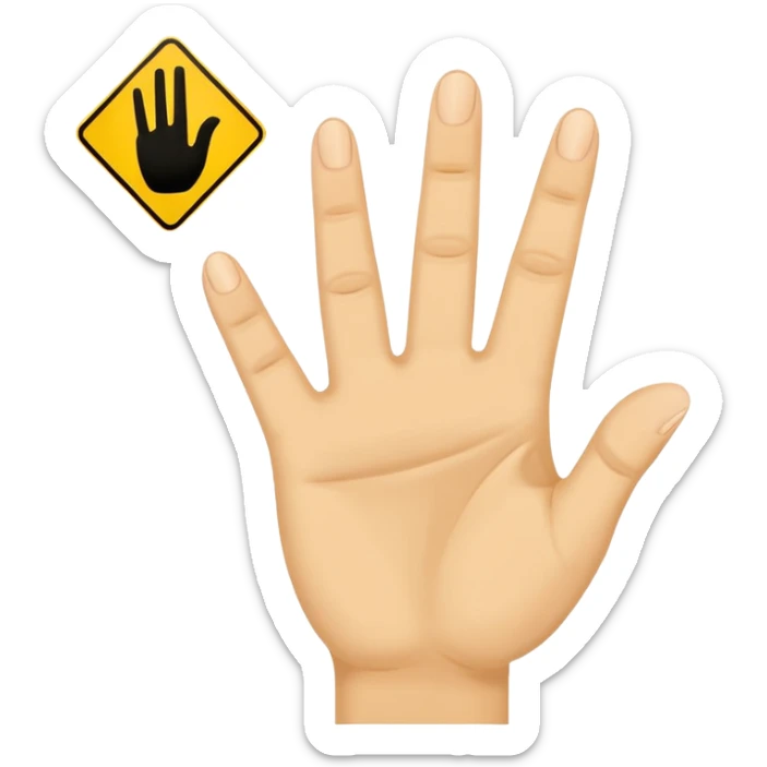 Safety sign hand with 3 fingers out of 5 used by TotalEnergies sticker