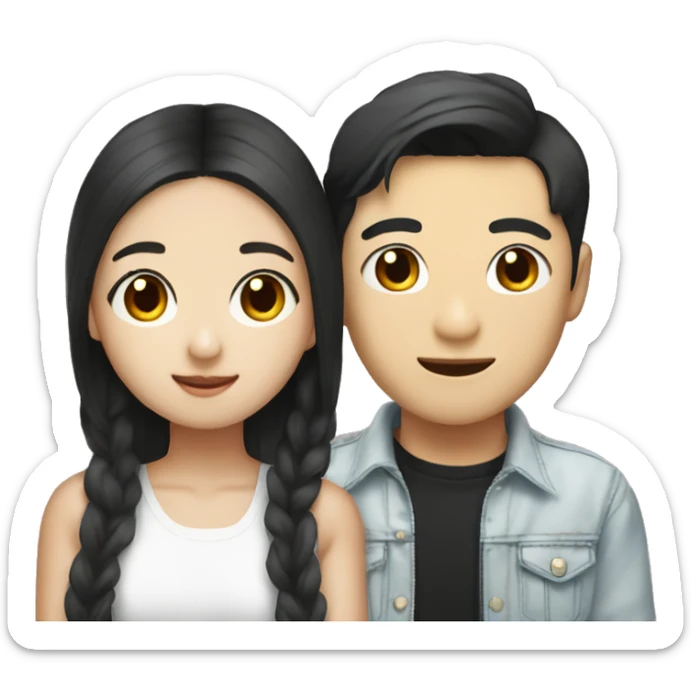 mexican girl meeting her asian k-pop celebrity boy sticker