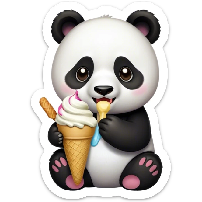 Panda rating ice cream sticker