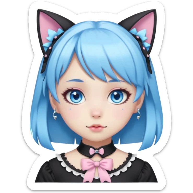 Pastel Kawaii Cute Beautiful Elegant Pretty Anime Punk Lolita Catgirl sticker