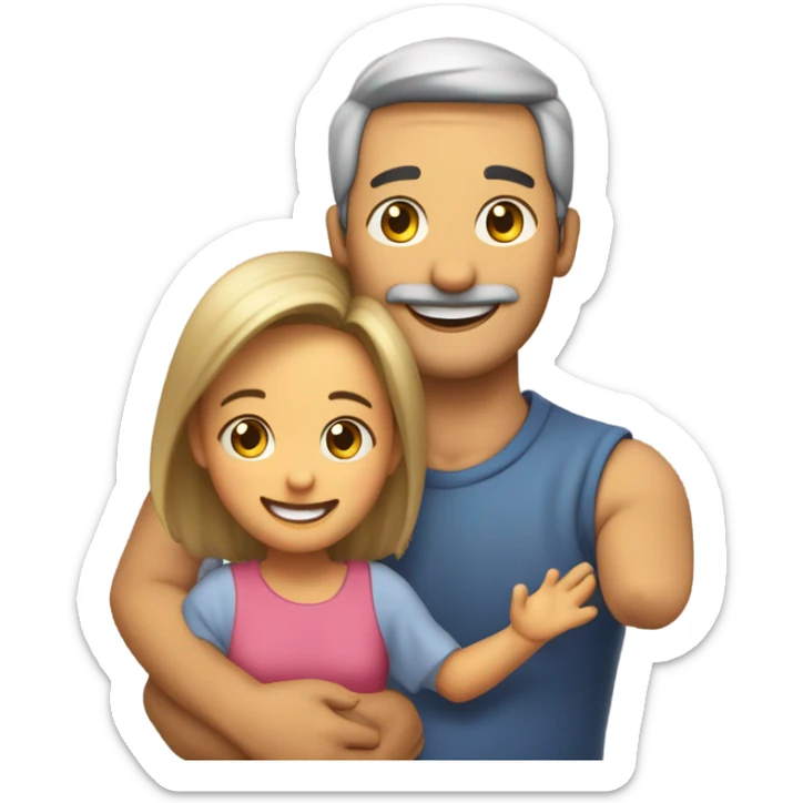 Mamá y papá con hijo de 5 años y una hija de 17 años sticker