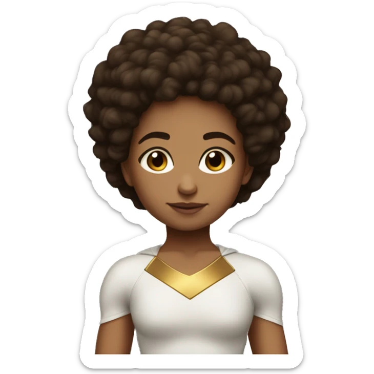 superhero, child, girl, afro brown hair, brown eyes, Hispanic, freckles  sticker