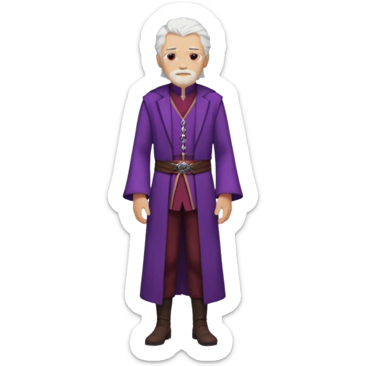 a white haired old man with purple eyes standing, full body, in Targaryen themed clothes, clothes aren't purple  sticker