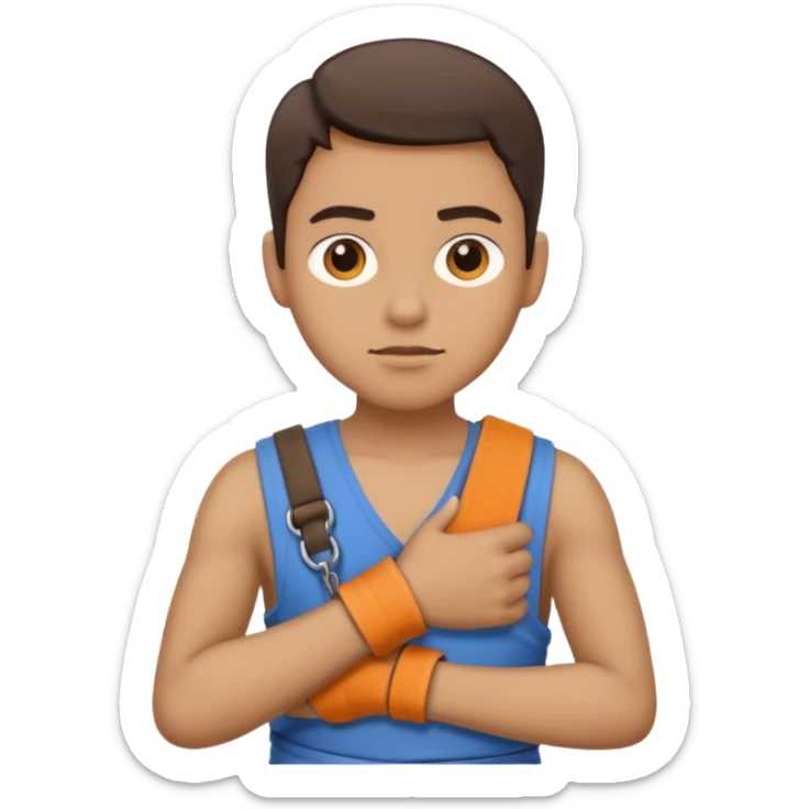 I want an emoji of someone with their right arm in a sling sticker