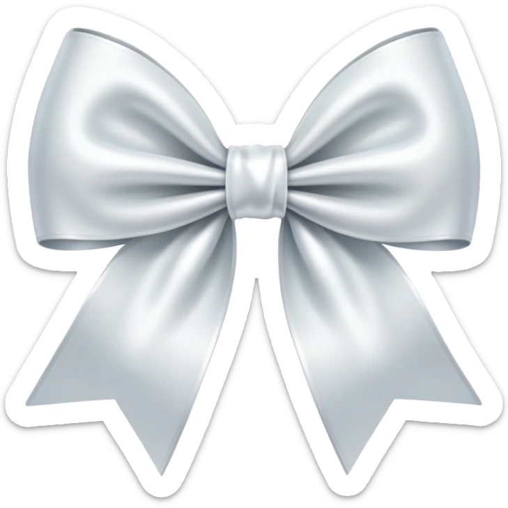 white satin bow sticker
