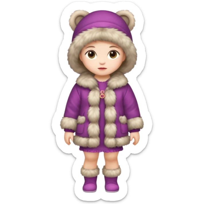 a full body of baby girl wearing fur clothing



















 sticker