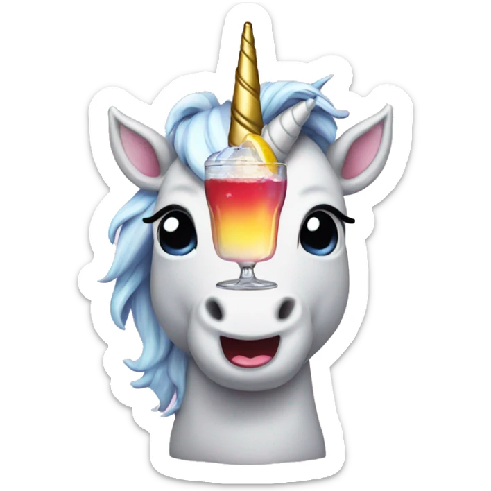 Unicorn with a drink sticker