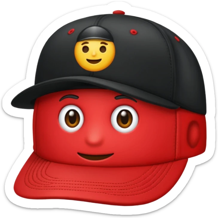Quiero un emoji con una gorrita negra con las letras CH en color rojo sticker