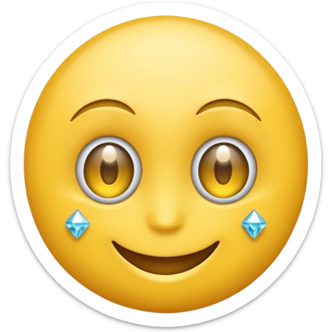 Emoji face with diamond eyes sticker