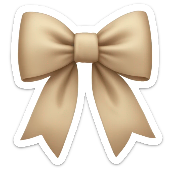 Beige bow  sticker