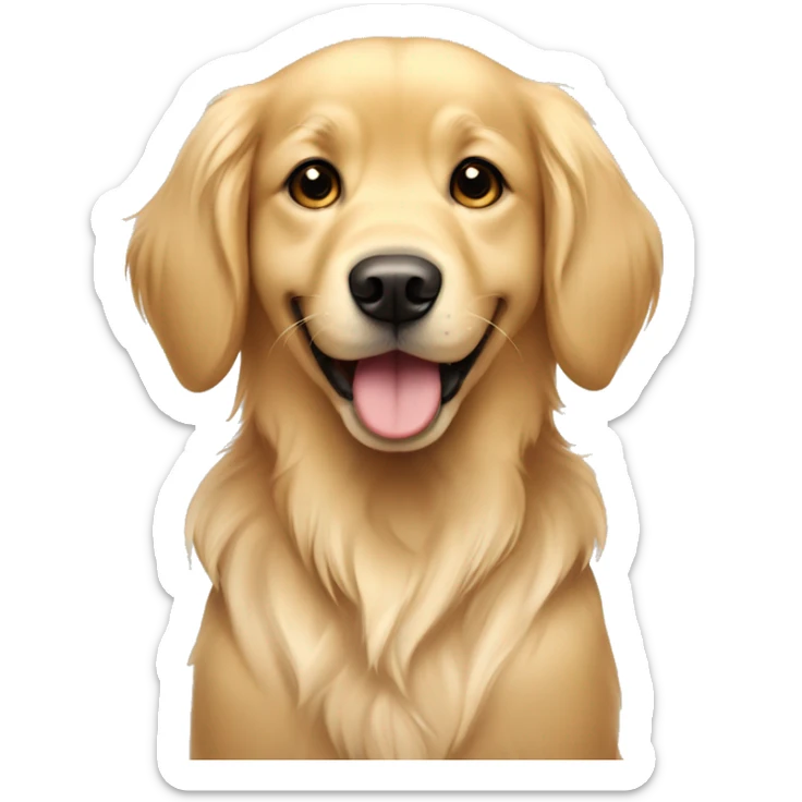 Light Golden Retriever Girl with little smile and Big Black eyes sticker