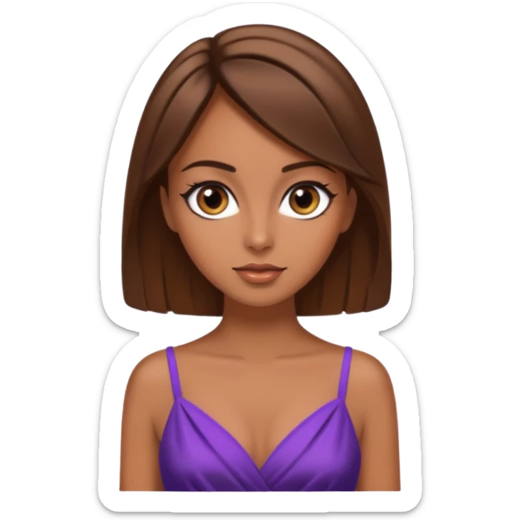 big dark eyes and tanned skin brown hair glamorous  sticker